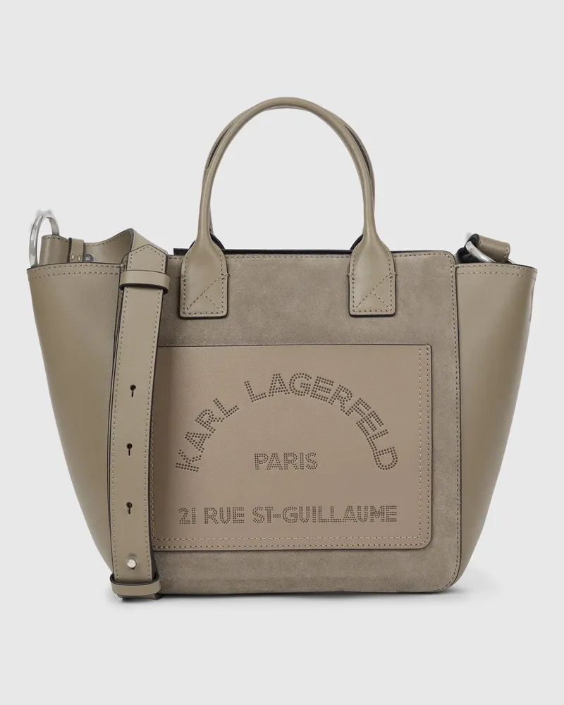 Karl Lagerfeld K/daily Kleine Tote Bag Aus Wildleder, Damen, Aschgrau, Größe Aschgrau