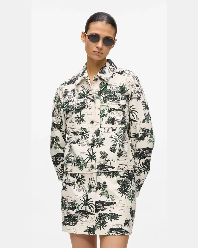 Karl Lagerfeld Blousonjacke Mit Allover-print, Damen, Marineblau-schwarz-sedona, Größe Marineblau-schwarz-sedona