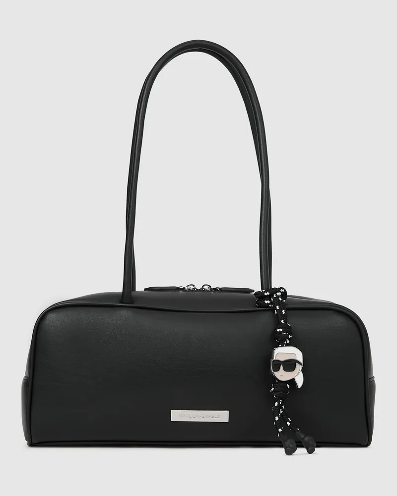 Karl Lagerfeld Ikon Glatte Rechteckige Tasche, Damen, Schwarz, Größe Schwarz