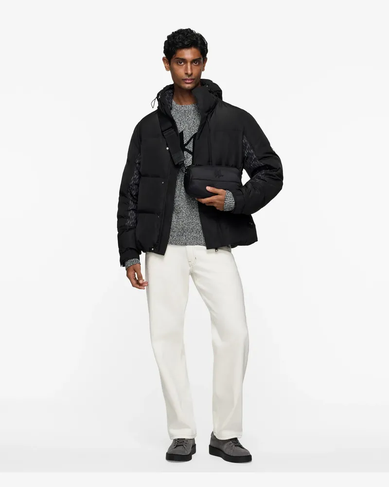 Karl Lagerfeld Monogram Pufferjacke, Herren, Schwarz, Größe Schwarz