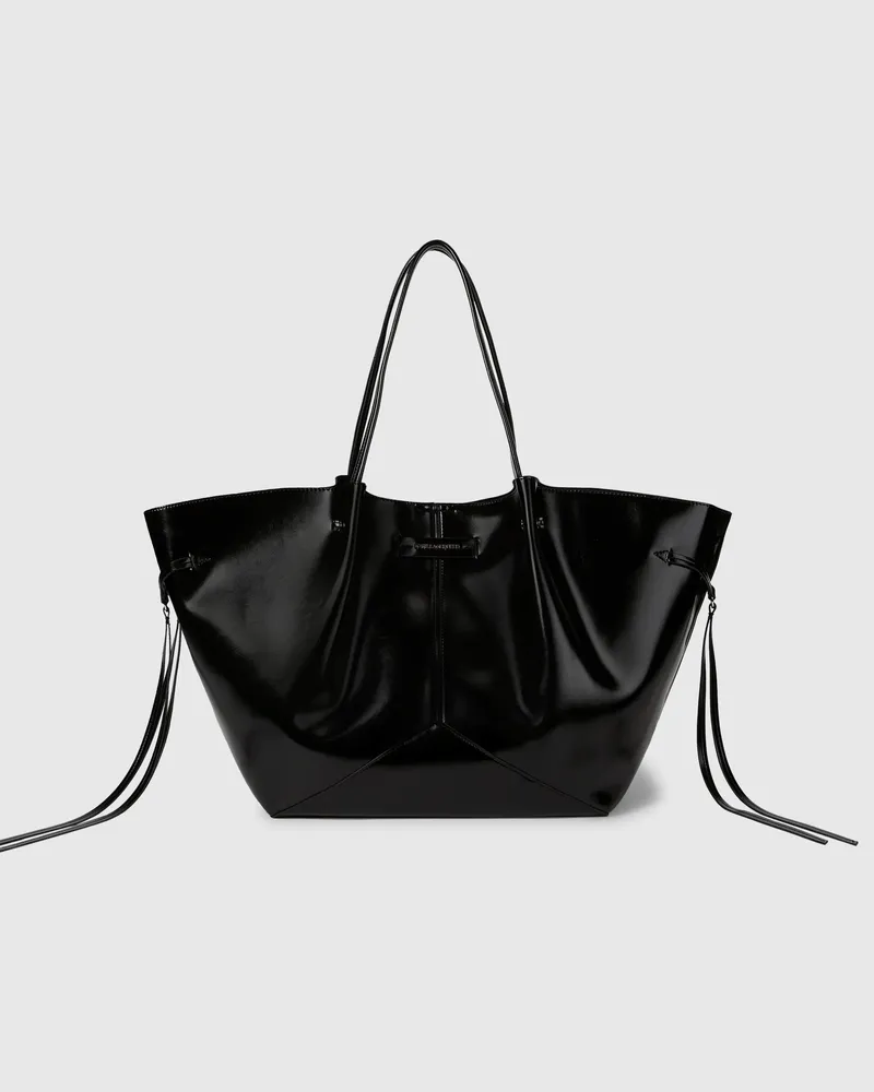 Karl Lagerfeld Große Exklusive K/pierced Glänzende Tote Bag, Damen, Schwarz/gold, Größe Schwarz