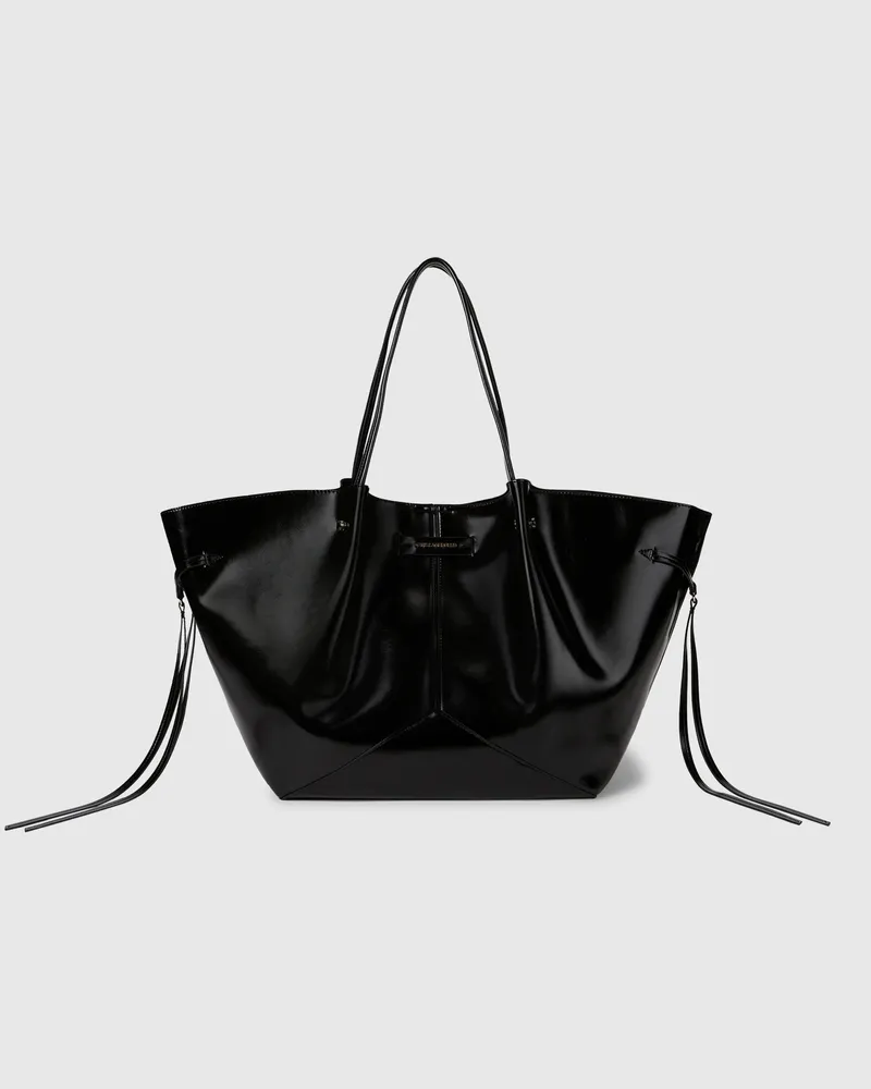 Karl Lagerfeld Große K/pierced Glänzende Tote Bag, Damen, Schwarz/gold, Größe Schwarz
