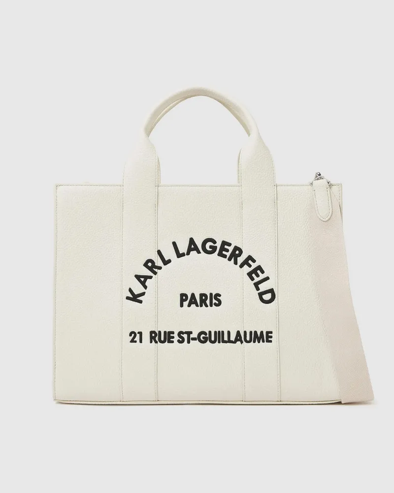 Karl Lagerfeld Rue St-guillaume Mittelgroße Tote Bag, Damen, Off White, Größe Off