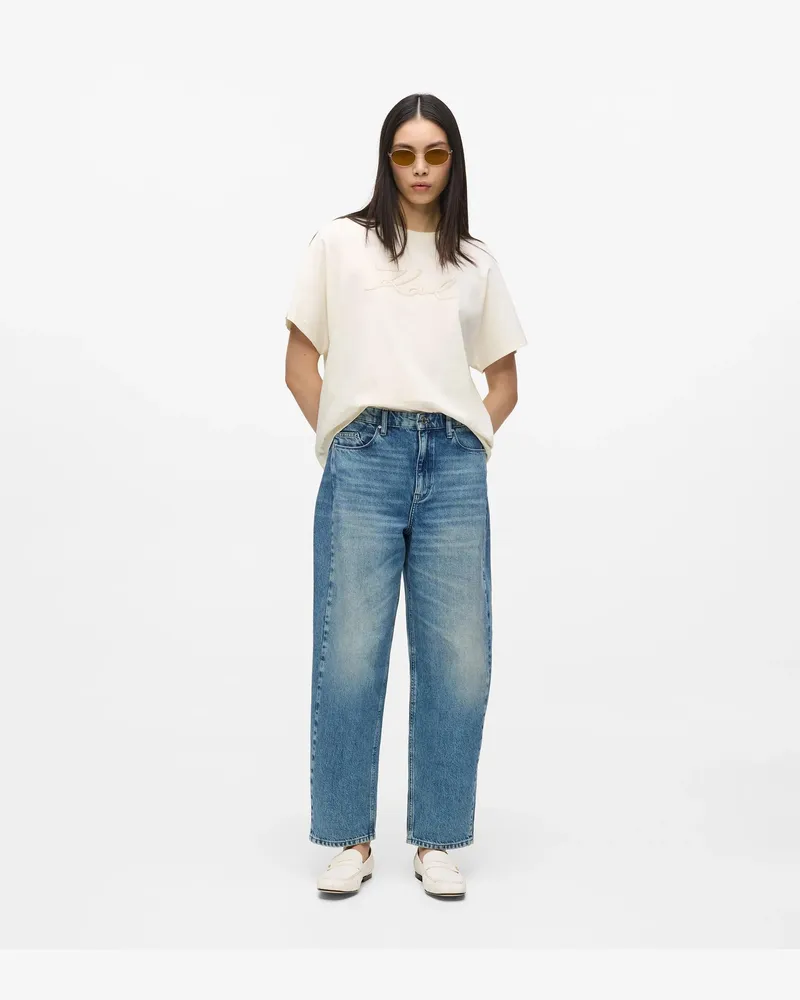 Karl Lagerfeld Legere Jeans Mit Mittelhoher Taille, Damen, Mid Blue, Größe Mid