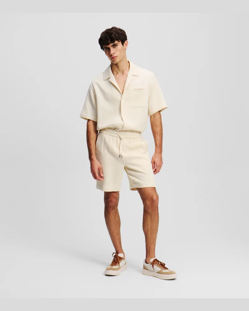 Karl Lagerfeld Leichte Shorts, Mann, Cannoli Creme, Größe Cannoli
