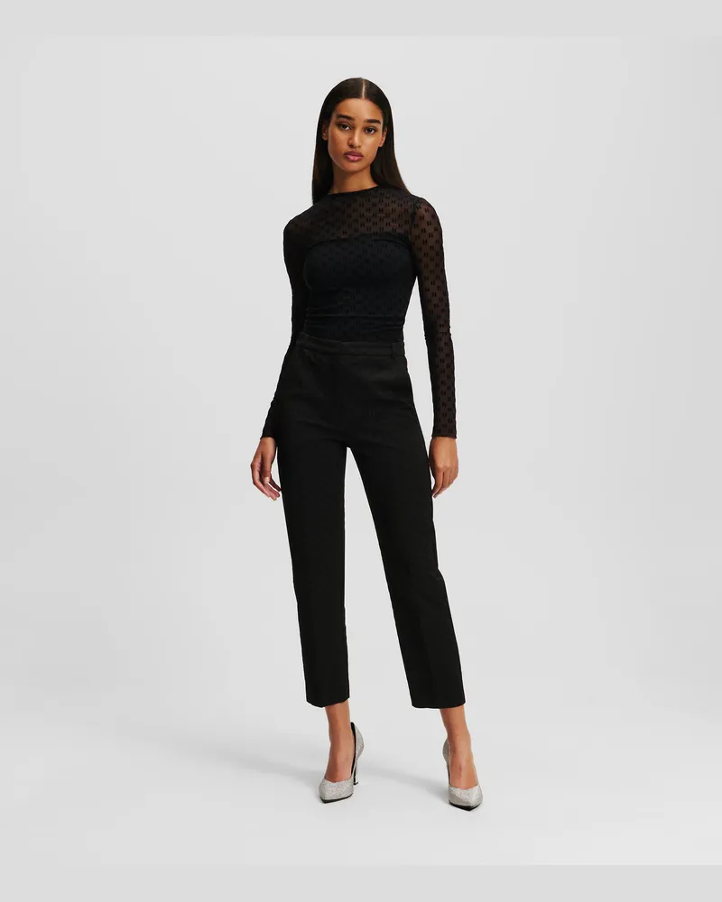 Karl Lagerfeld Monogram Couture-hose, Frau, Schwarz, Größe Schwarz