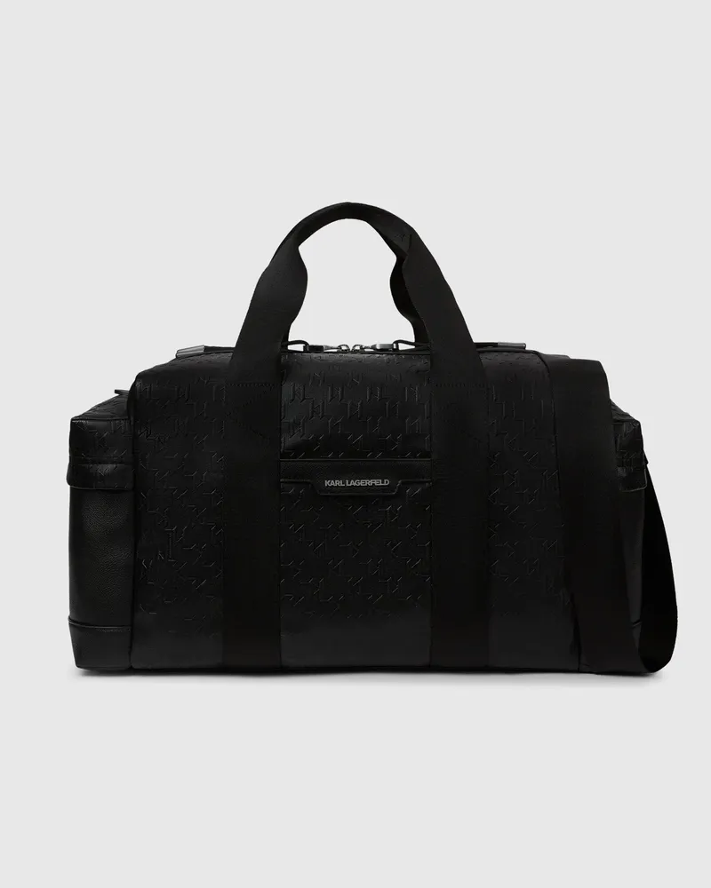 Karl Lagerfeld K/monogram Perforierte Weekender-tasche, Herren, Schwarz, Größe Schwarz
