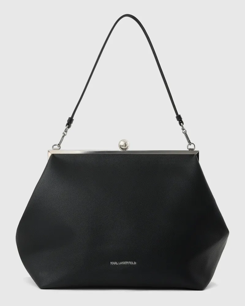 Karl Lagerfeld Exklusive Extragroße K/essential Clutch-tasche, Female, Schwarz-nickel, Size Black