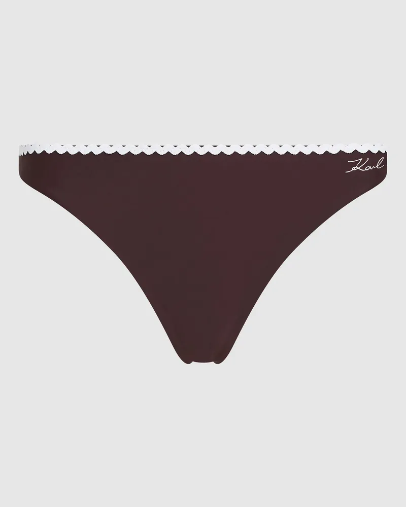 Karl Lagerfeld Bikinihöschen Mit Muscheldesign, Damen, Fudge, Größe Fudge