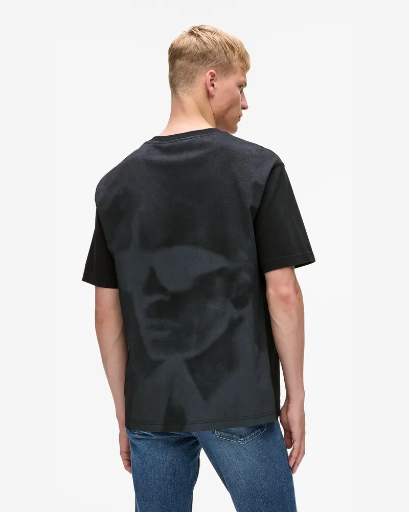 Karl Lagerfeld Legeres T-shirt Mit Karl-print, Herren, Schwarz, Größe Schwarz