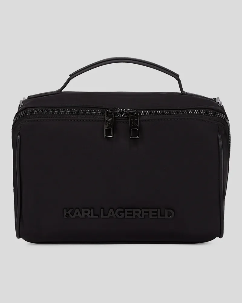 Karl Lagerfeld K/essential Kulturtasche Aus Nylon, Mann, Schwarz, Größe Schwarz
