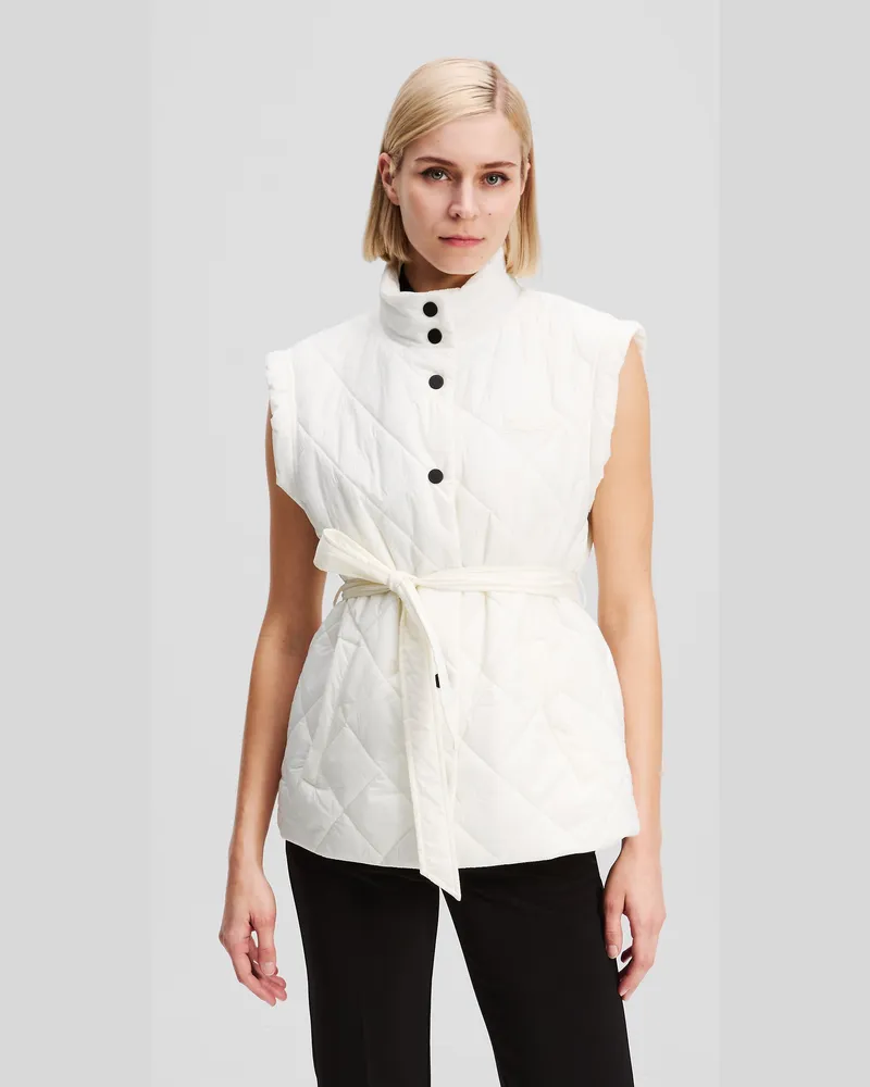 Karl Lagerfeld Leichte Steppweste, Frau, Off White, Größe Off