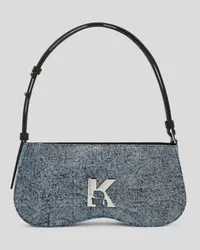 Karl Lagerfeld Klj denim-Schultertasche in Sonnenbrillenform, Frau, Acid Light Blue Acid