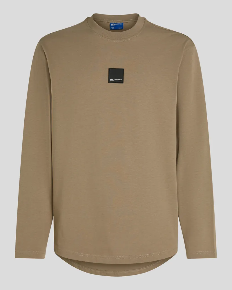 Karl Lagerfeld Langarm-t-shirt, Mann, Wüsten-Taupe, Größe Wüsten-taupe