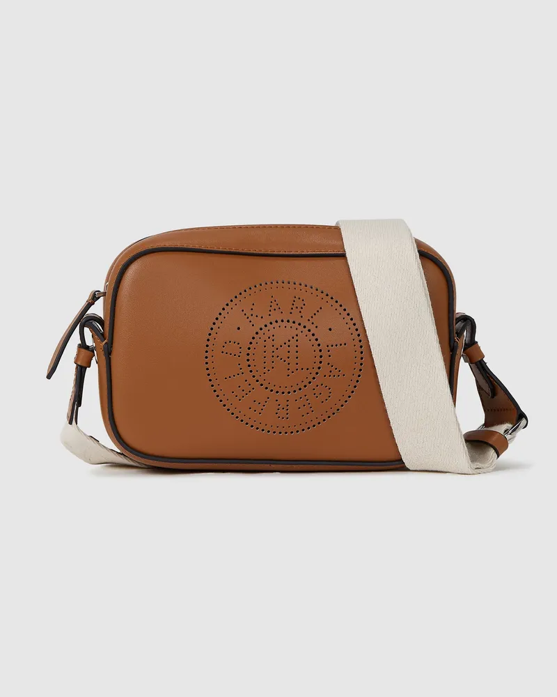 Karl Lagerfeld K/circle Umhängetasche Mit Lochmuster, Damen, Dunkles Tan, Größe Dunkles
