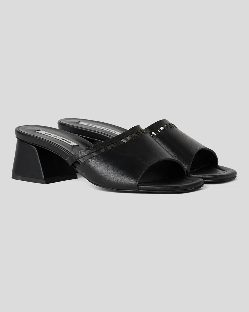 Karl Lagerfeld Sandalen Mit Zierausschnitten Und Absatz, Frau, Schwarz, Größe Schwarz