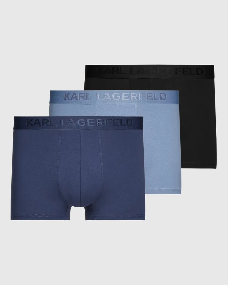 Karl Lagerfeld Farbig Abgestimmte Boxershorts Mit Logo – 3er-set, Male, Marineblau-mittelblau-schwarz, Size 