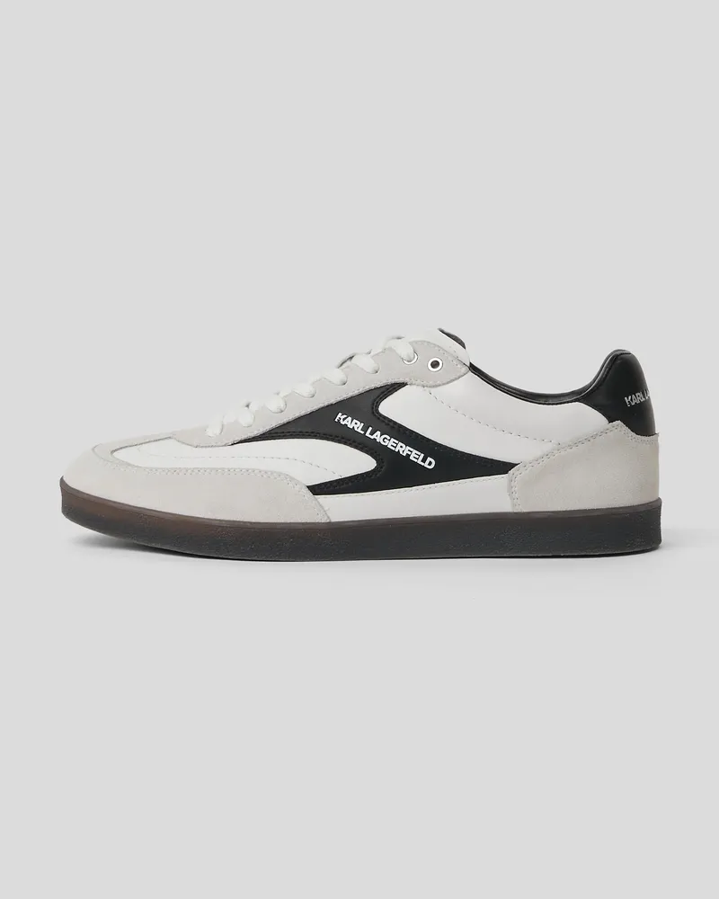 Karl Lagerfeld Kandidate Niedrige Sneakers Mit Spitzen-mix, Mann, Weiss/Schwarz, Größe Weiss