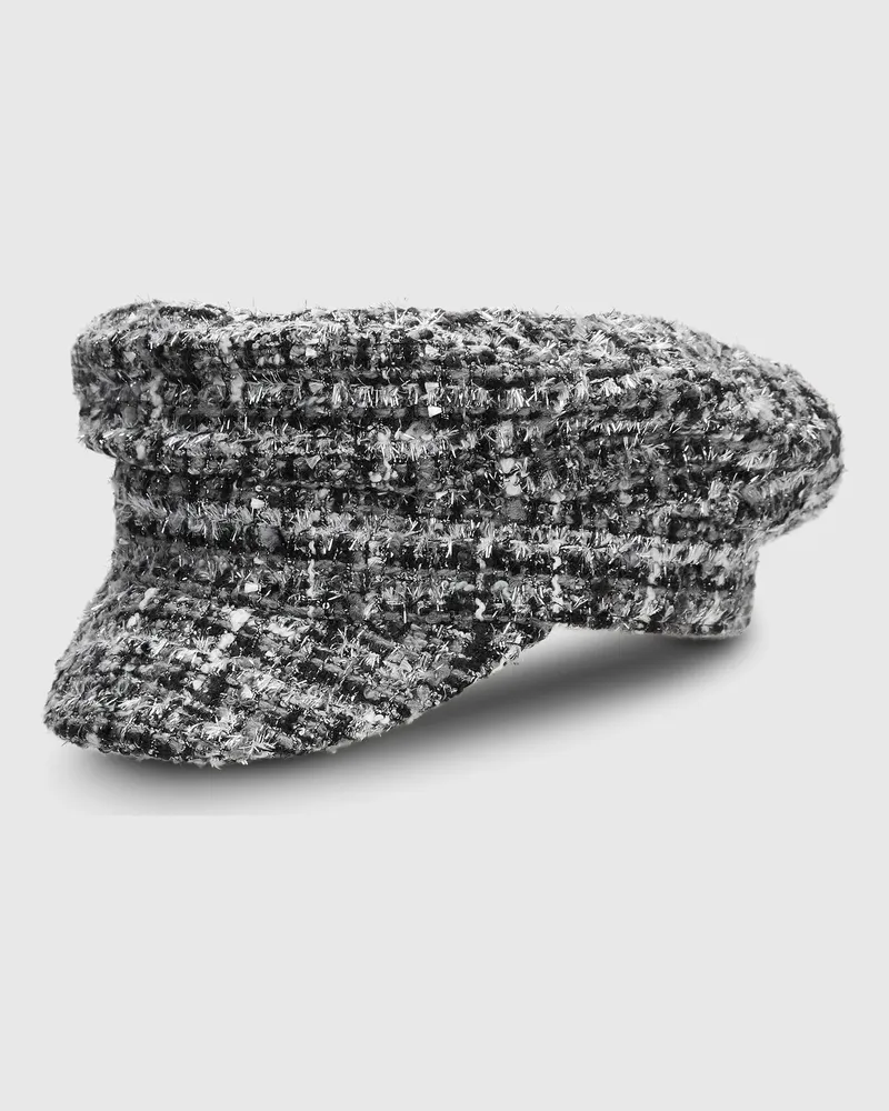 Karl Lagerfeld K/essential Bouclé-captain-cap, Female, Black-white Lurex Boucle, Size Multicoloured