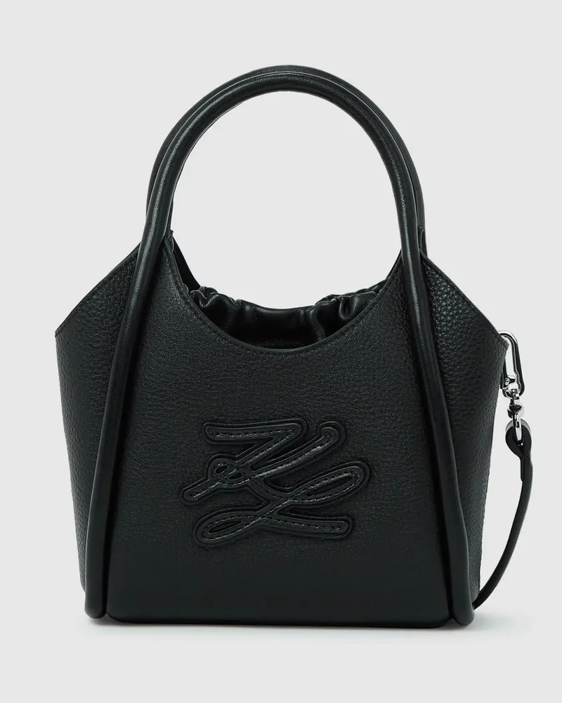 Karl Lagerfeld K/autograph Aufnäher Mini-tote Bag, Damen, Schwarz-nickel, Größe Schwarz-nickel