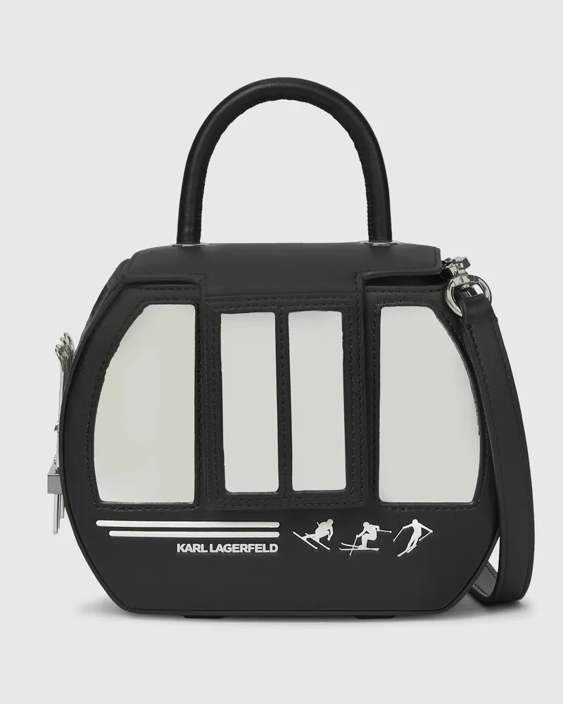 Karl Lagerfeld Ikon Gondelbahn-tasche Mit Tragegriff Oben, Damen, Schwarz, Größe Schwarz