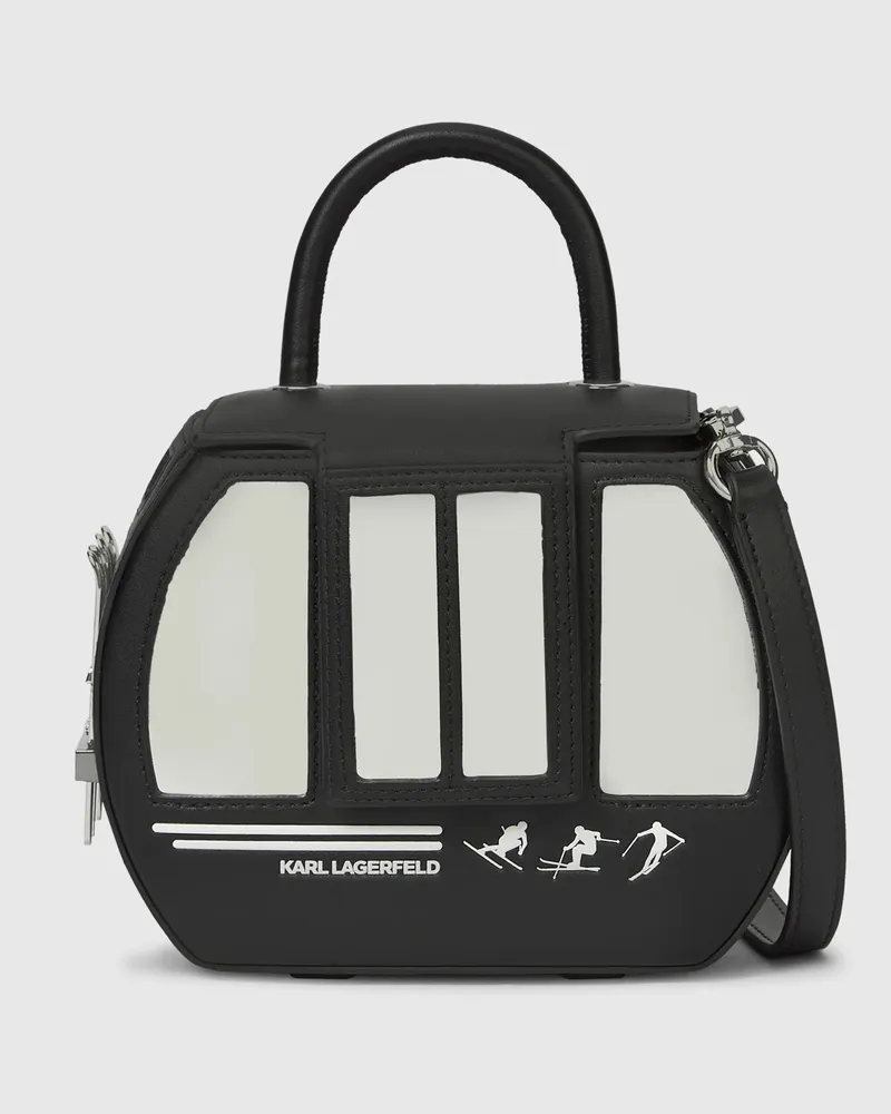 Karl Lagerfeld Ikon Gondelbahn-tasche Mit Tragegriff Oben, Damen, Schwarz, Größe Schwarz