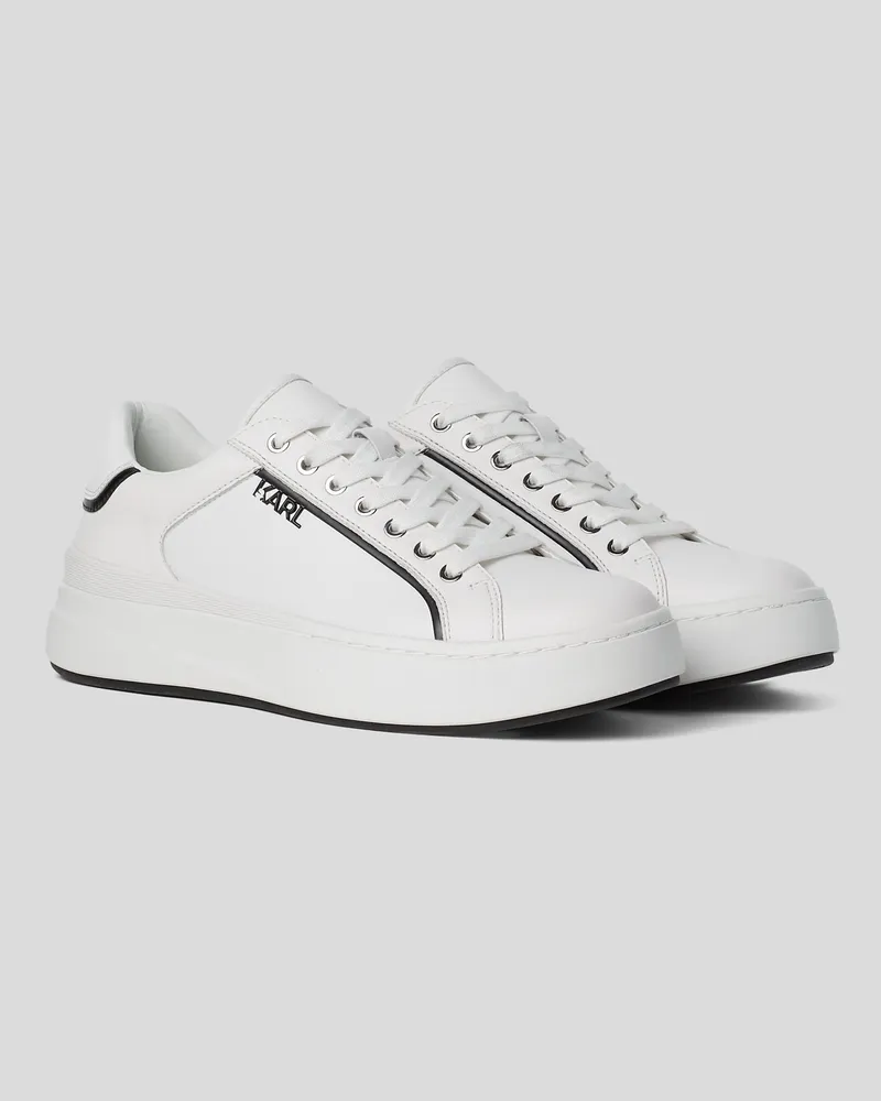 Karl Lagerfeld Kronos leder-sneaker, Mann, Weiss Weiss