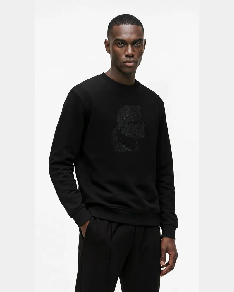 Karl Lagerfeld Kameo-sweatshirt Mit Rundhalsausschnitt, Herren, Schwarz, Größe Schwarz