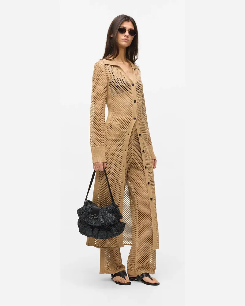 Karl Lagerfeld Häkelstrickhose, Damen, Nougat, Größe Nougat