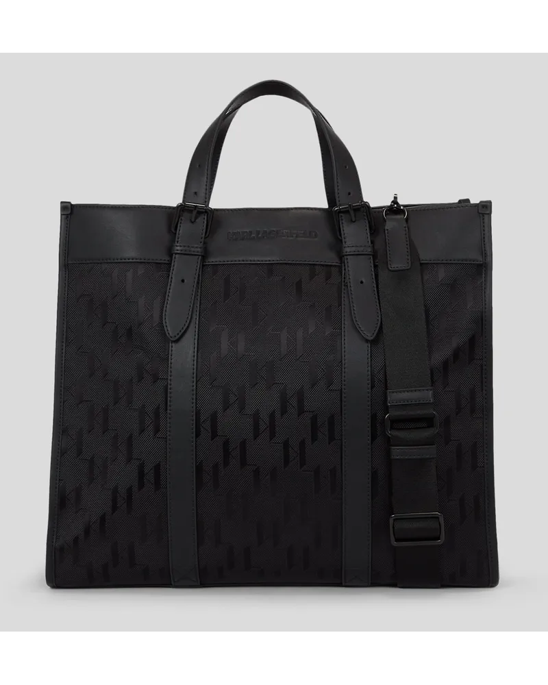 Karl Lagerfeld K/etch tote-bag, Mann, Schwarz Schwarz