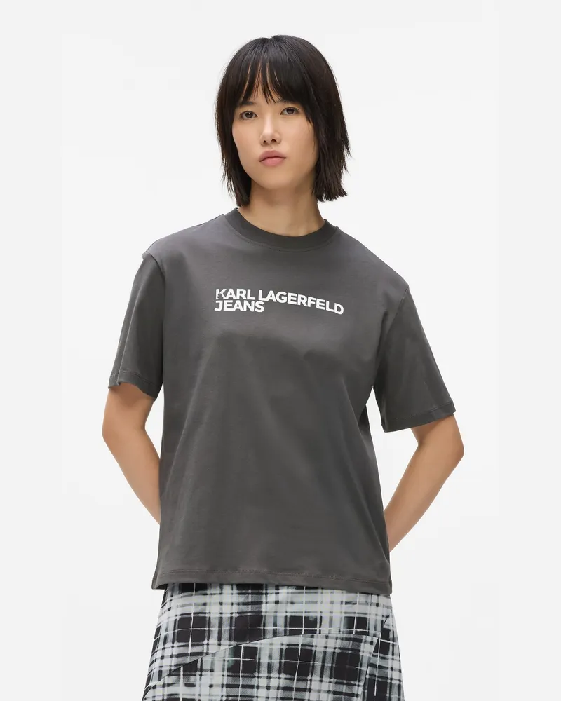 Karl Lagerfeld T-shirt Mit Logo, Damen, Mauve, Größe Mauve