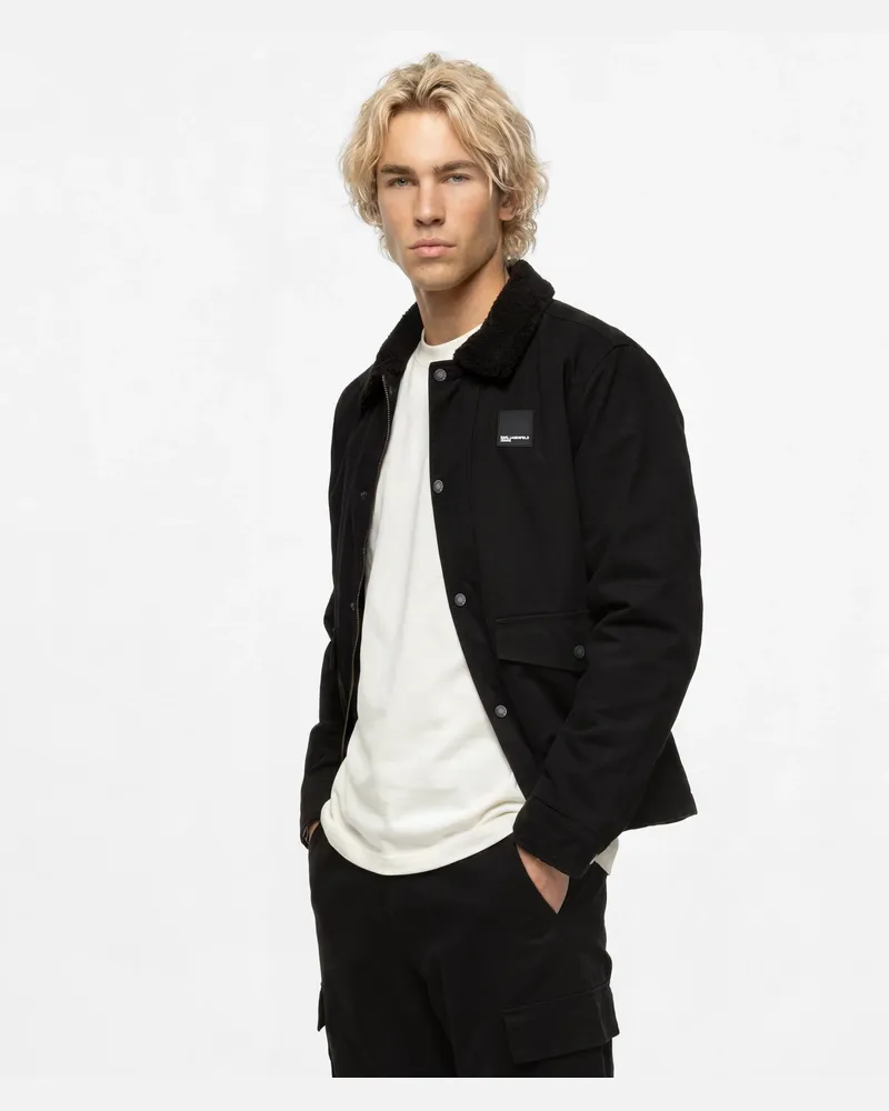 Karl Lagerfeld Jacke Aus Beschichteter Baumwolle, Herren, Schwarz, Größe Schwarz