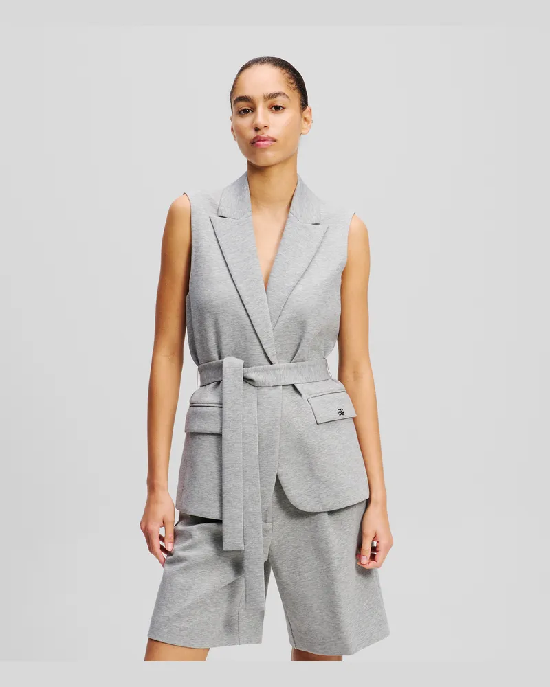 Karl Lagerfeld Schweres Jersey-gilet, Frau, Hellgrau Mel, Größe Hellgrau