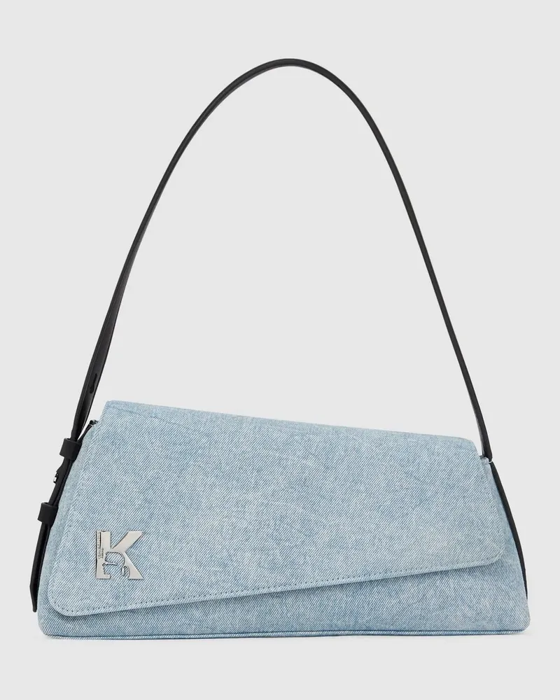 Karl Lagerfeld Geo Denim-tasche Mit Umschlagklappe, Damen, Acid Hellblau, Größe Acid