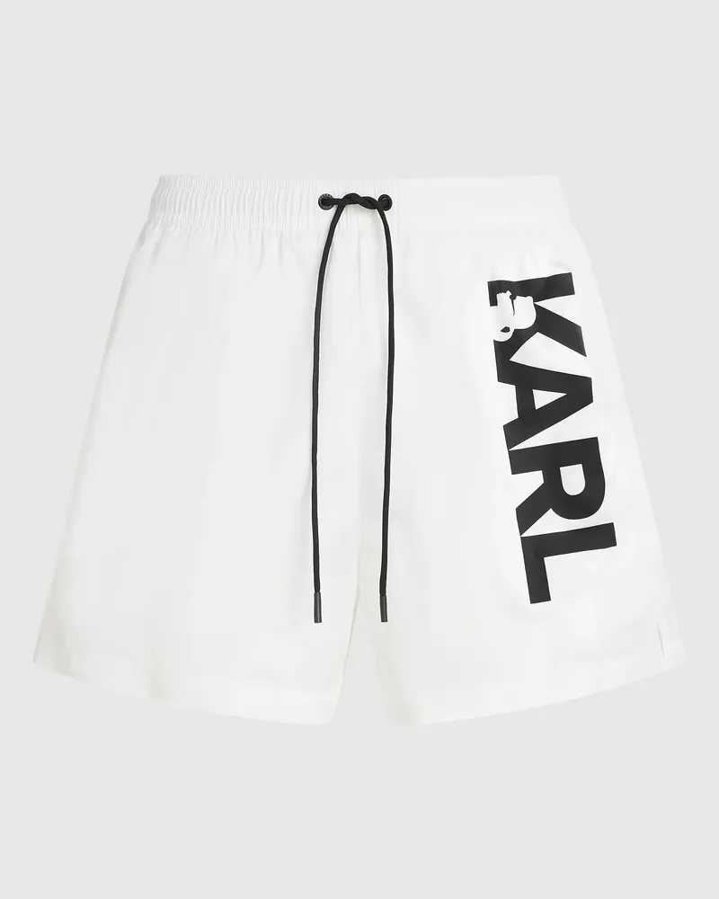 Karl Lagerfeld Kurze Board-shorts Mit Logo, Herren, Weiss, Größe Weiss