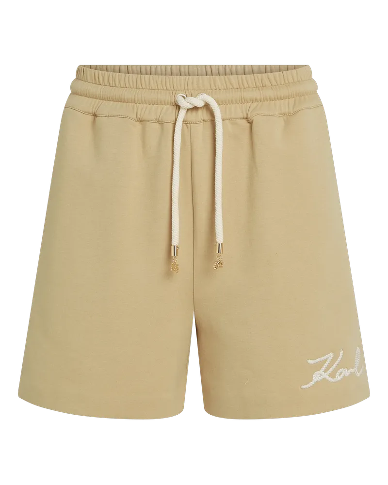 Karl Lagerfeld Jersey-shorts Mit Seilapplikation, Damen, Sauberes Schwarz, Größe Sauberes