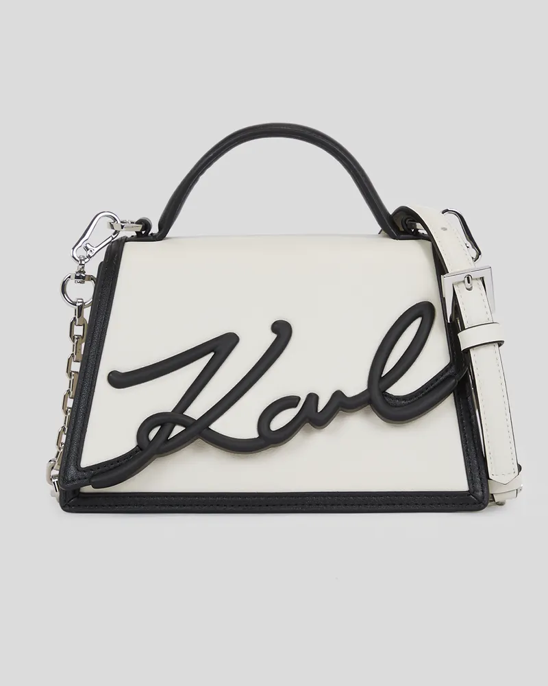 Karl Lagerfeld K/signature Kleine Umhängetasche, Frau, Weiss/Schwarz, Größe Weiss