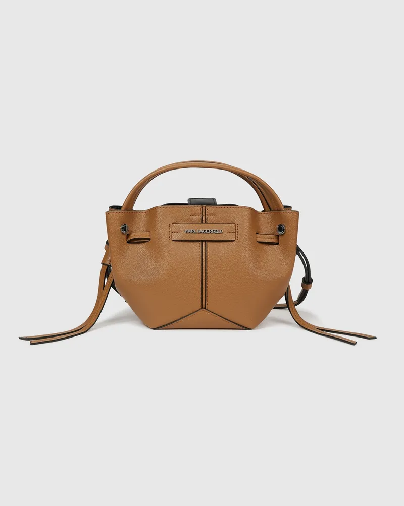 Karl Lagerfeld K/pierced Mini-bucket-bag, Female, Karamell, Size Brown