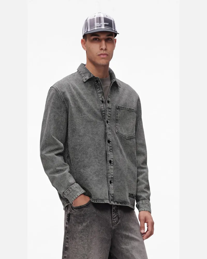 Karl Lagerfeld Jeans-überhemd, Male, Acid Grey, Size Grey
