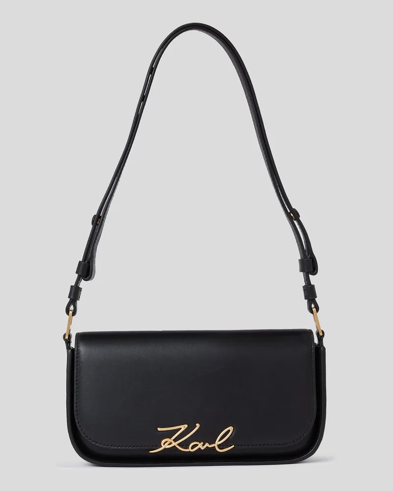 Karl Lagerfeld K/signature Zweiweg-umhängetasche, Damen, Schwarz-vibrationsgold, Größe Schwarz-vibrationsgold