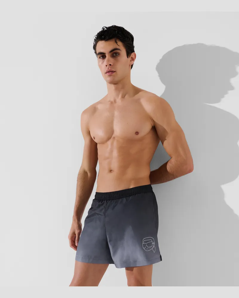 Karl Lagerfeld Ikon board-shorts In Ombré-optik, Mann, Schwarz, Größe Schwarz