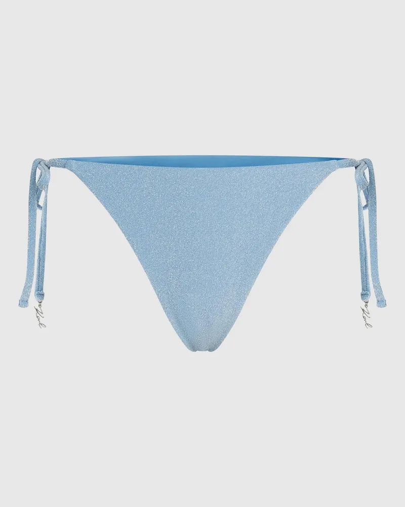 Karl Lagerfeld Signature-tanga-bikinihose, Damen, Hellgrau Meliert-schwarz, Größe Hellgrau