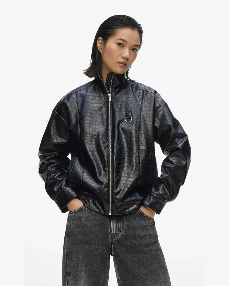 Karl Lagerfeld Bomberjacke Mit Karl-zitat, Damen, Schwarz, Größe Schwarz