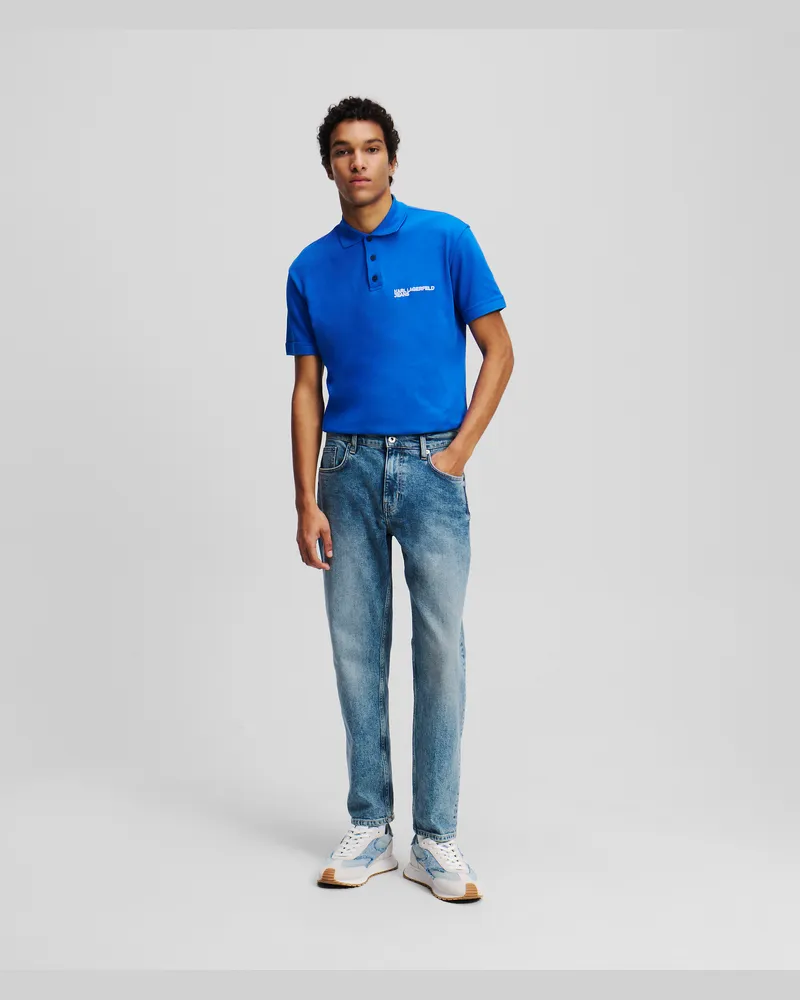 Karl Lagerfeld Nach Unten Eng Zulaufende Jeans, Mann, Gewaschenes Blau, Größe Gewaschenes