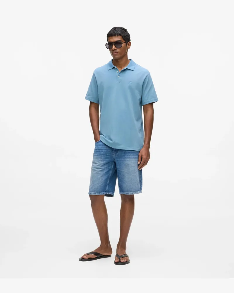 Karl Lagerfeld Gerade Geschnittene Jeansshorts, Herren, Gewaschenes Hellblau, Größe Gewaschenes