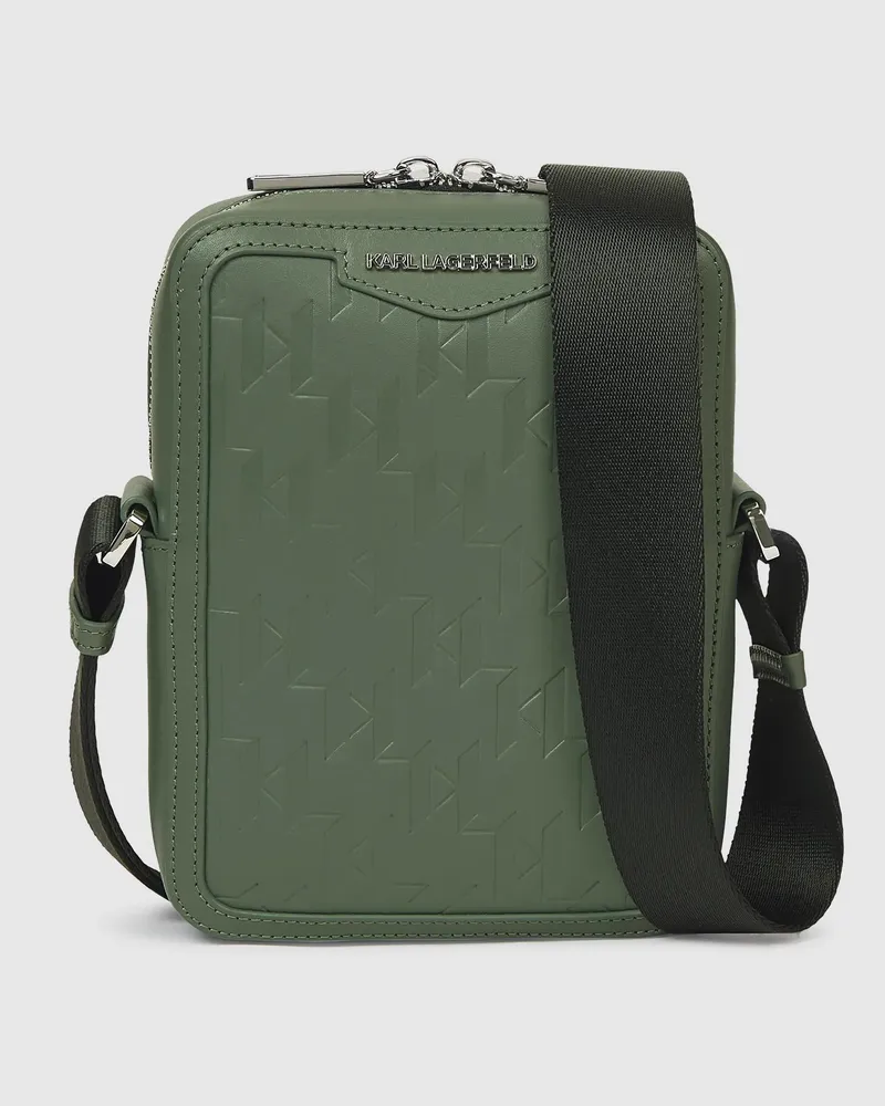 Karl Lagerfeld K/loom Umhängetasche Aus Leder, Herren, Thymian, Größe Thymian