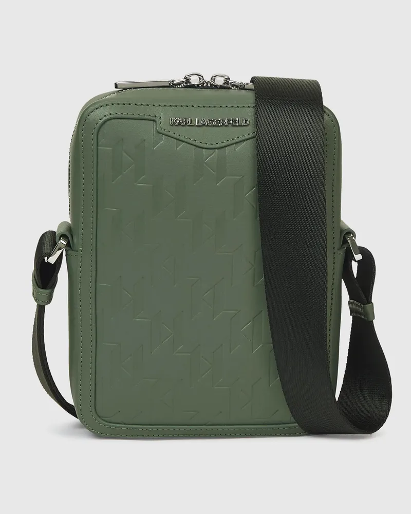 Karl Lagerfeld K/loom Umhängetasche Aus Leder, Herren, Thymian, Größe Thymian