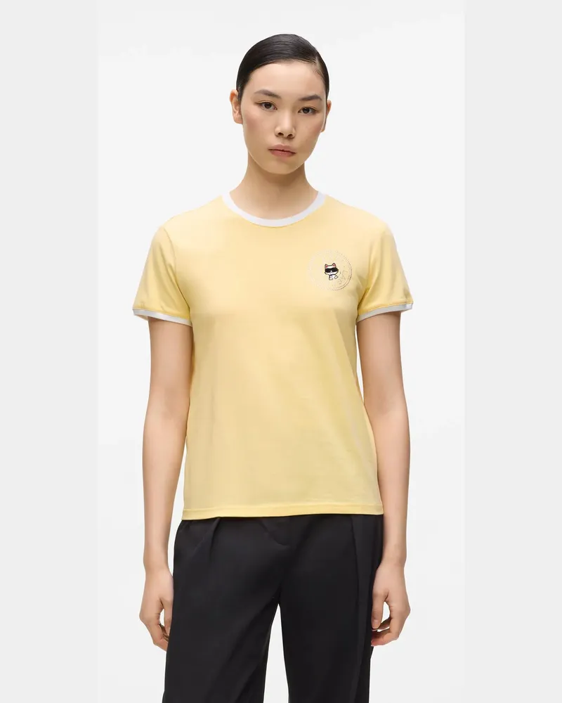 Karl Lagerfeld Ikon T-shirt Mit Kleinem Circle-logo, Damen, Patch-logo, Größe Patch-logo