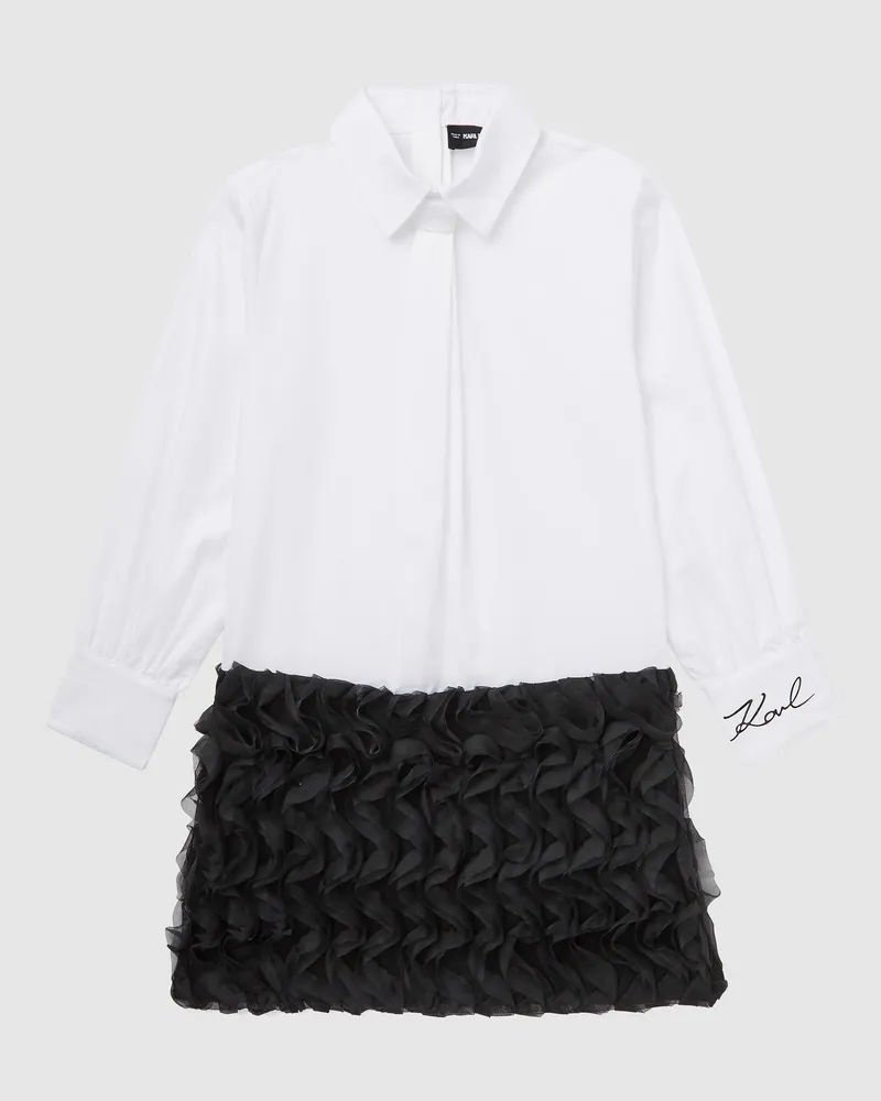 Karl Lagerfeld Hemdkleid Für Mädchen, Weiss/schwarz, Größe Weiss