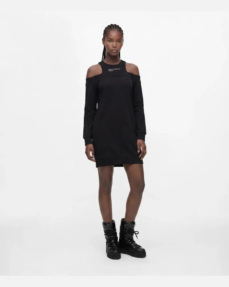 Karl Lagerfeld Cold-shoulder Sweatshirtkleid, Damen, Schwarz, Größe Schwarz